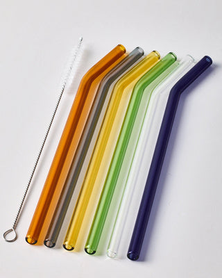 Renkli Cam Pipet Seti – 6’lı Renkli Pipet & Temizleme Fırçası
